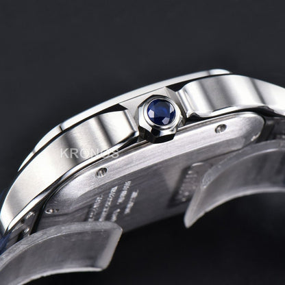 Santos Large 40mm Blue Dial Blue - Authentic Movement