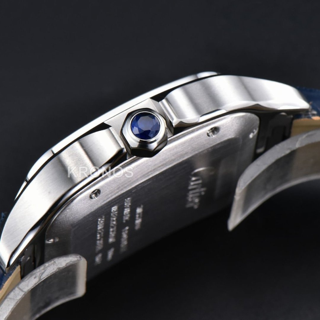 Santos Large 40mm Blue Dial Blue - Authentic Movement