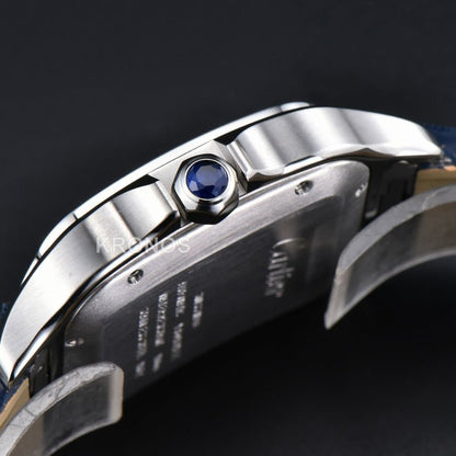 Santos Large 40mm Blue Dial Blue - Authentic Movement