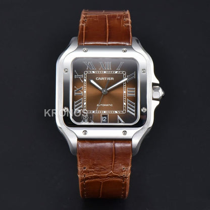 Santos Large 40mm Brown Dial Brown - Authentic Movement