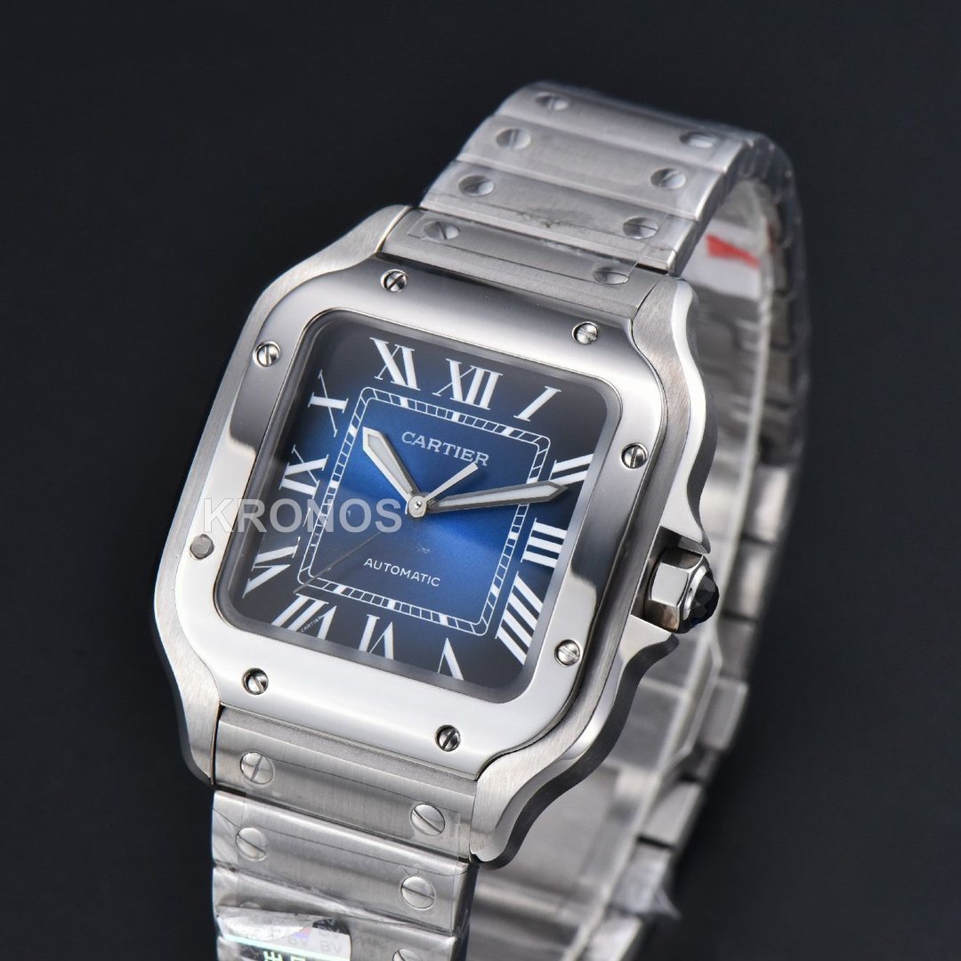 Santos Medium 35mm Blue Dial - Authentic Movement