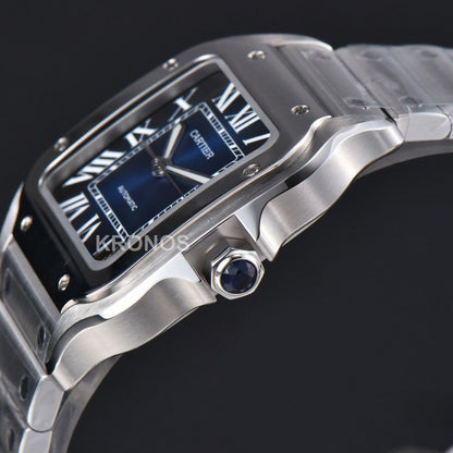 Santos Medium 35mm Blue Dial - Authentic Movement