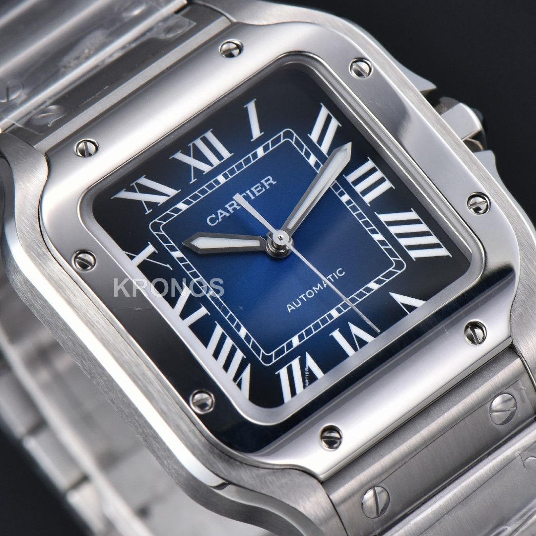 Santos Medium 35mm Blue Dial - Authentic Movement