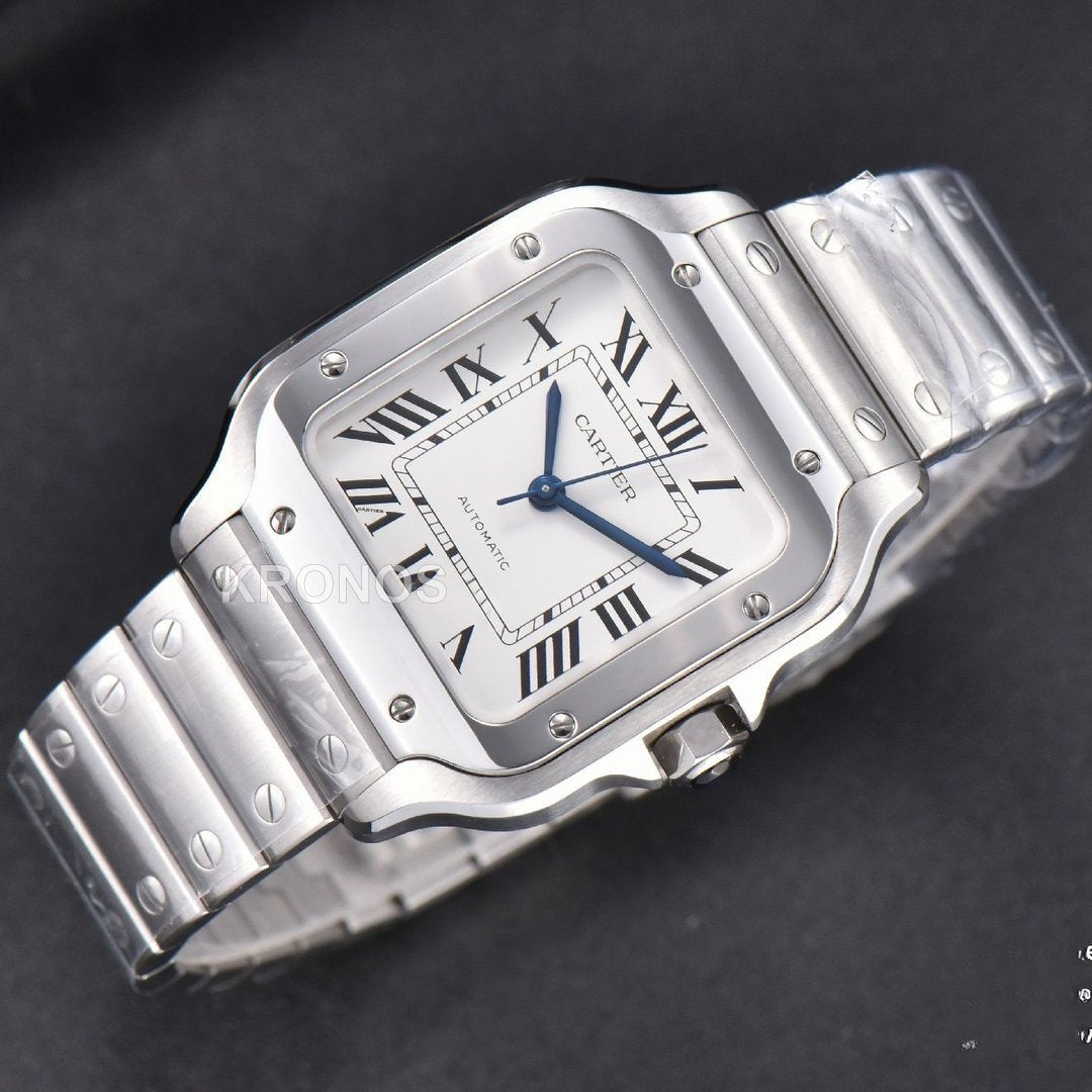 Santos De Cartier Medium 35mm White Dial - Authentic Movement