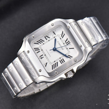 Santos De Cartier Medium 35mm White Dial - Authentic Movement