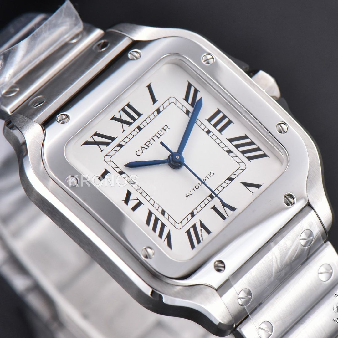 Santos De Cartier Medium 35mm White Dial - Authentic Movement