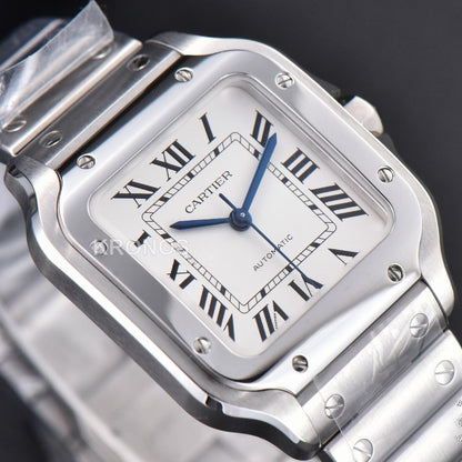Santos De Cartier Medium 35mm White Dial - Authentic Movement