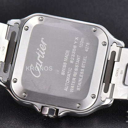 Santos De Cartier Medium 35mm White Dial - Authentic Movement