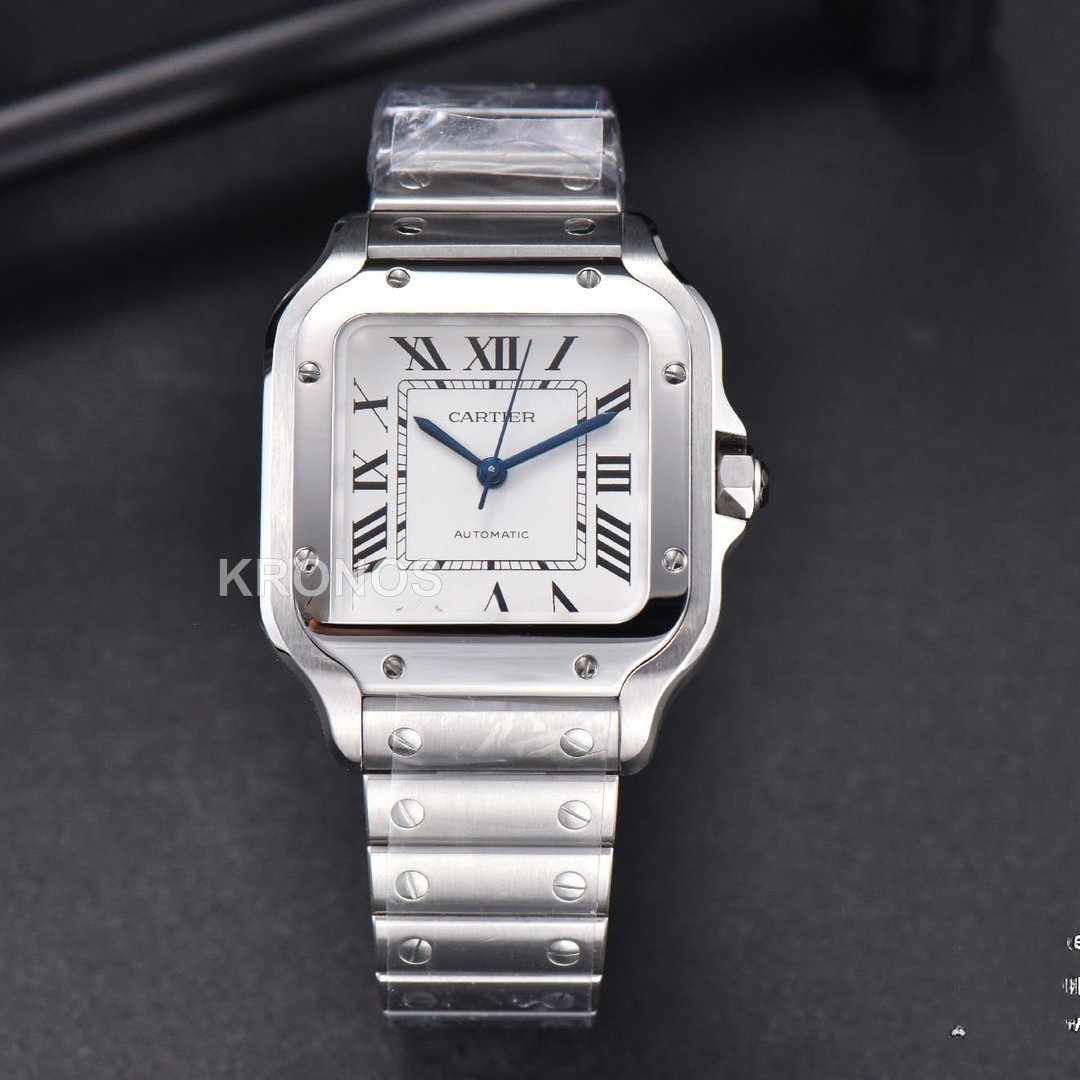 Santos De Cartier Medium 35mm White Dial - Authentic Movement
