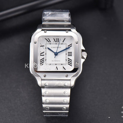 Santos De Cartier Medium 35mm White Dial - Authentic Movement