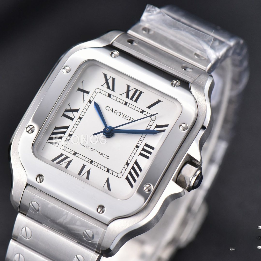 Santos De Cartier Medium 35mm White Dial - Authentic Movement