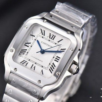 Santos De Cartier Medium 35mm White Dial - Authentic Movement