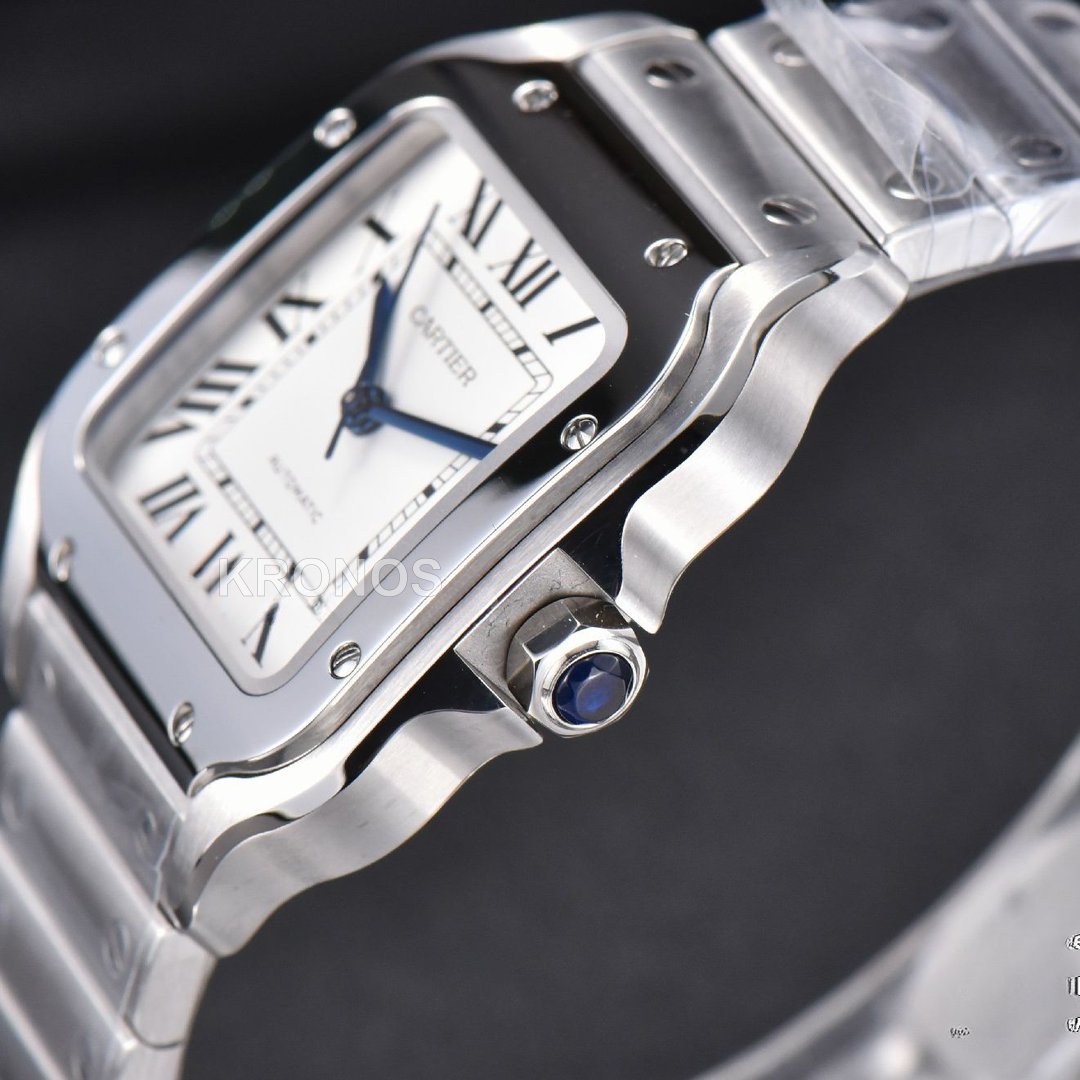 Santos De Cartier Medium 35mm White Dial - Authentic Movement