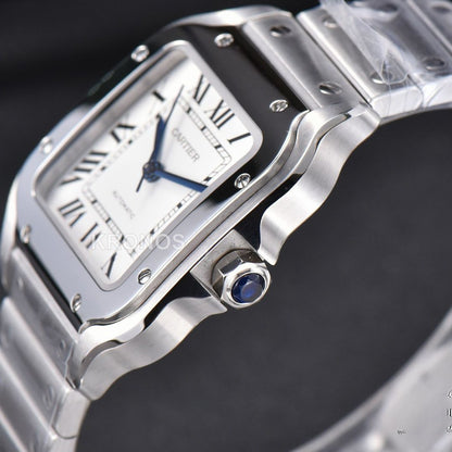 Santos De Cartier Medium 35mm White Dial - Authentic Movement