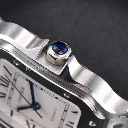 Santos De Cartier Medium 35mm White Dial - Authentic Movement