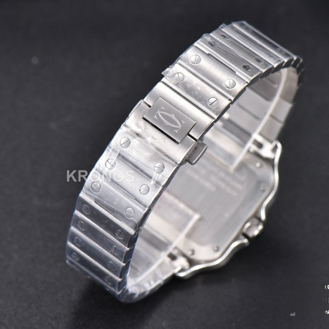 Santos De Cartier Medium 35mm White Dial - Authentic Movement