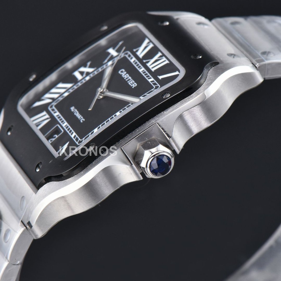 Santos XL 40mm Black Dial Black - Authentic Movement