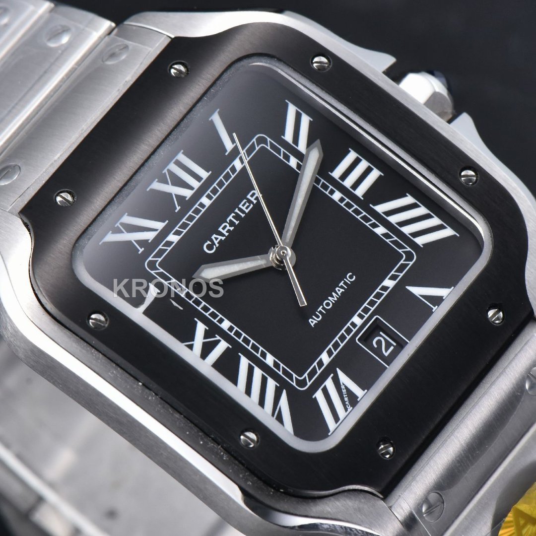 Santos XL 40mm Black Dial Black - Authentic Movement