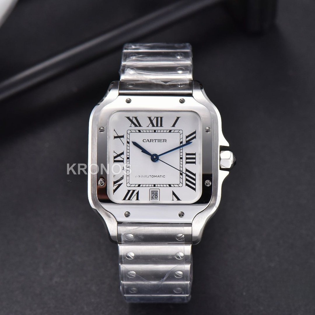 Santos XL 40mm White Dial - Authentic Movement