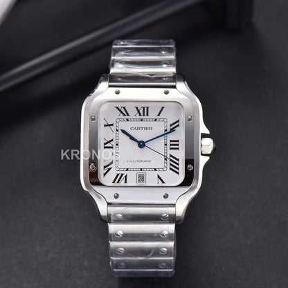 Santos XL 40mm White Dial - Authentic Movement