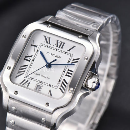 Santos XL 40mm White Dial - Authentic Movement