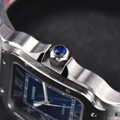 Santos De Cartier Xl 40mm Blue Dial Miyota 9019 - Authentic Movement