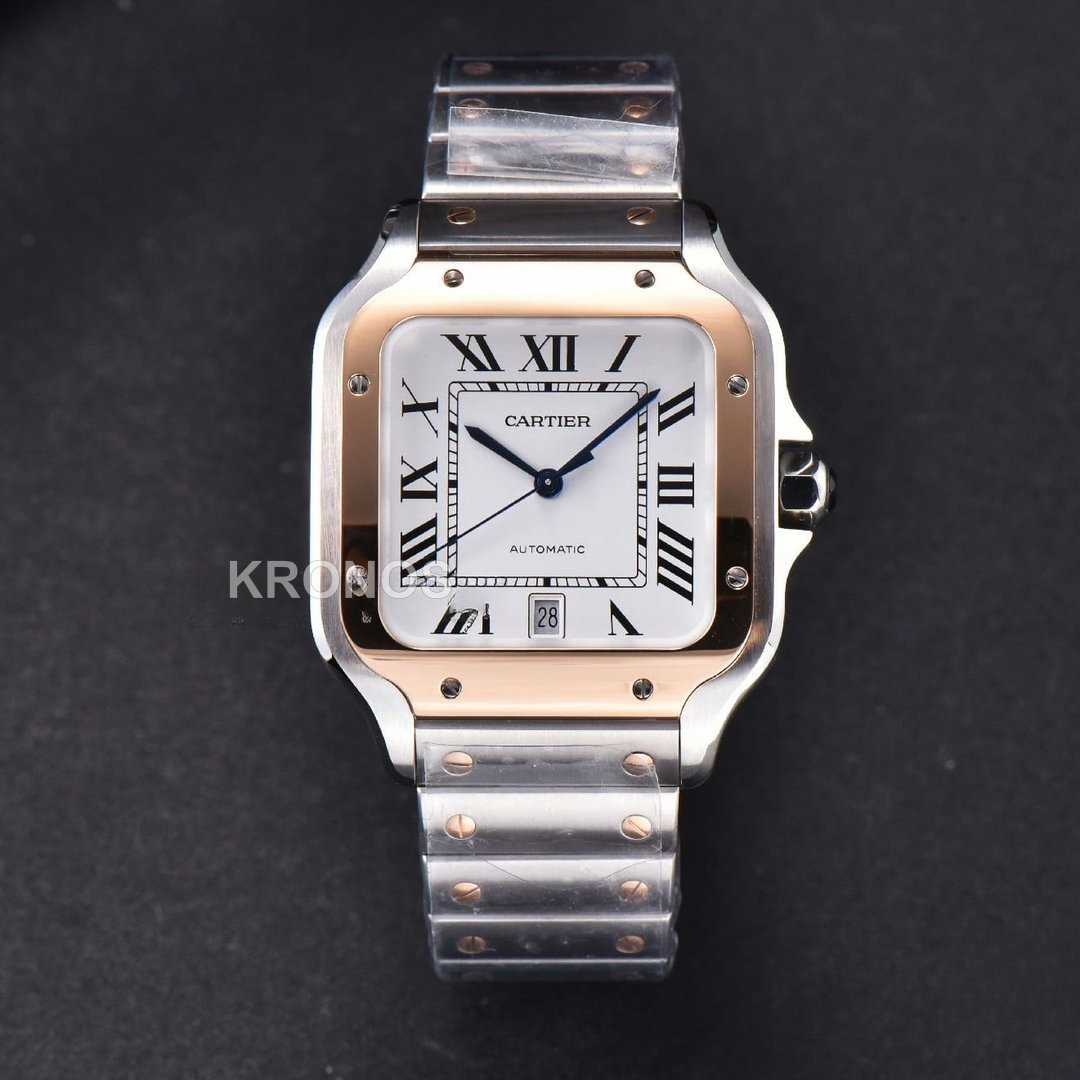 Santos XL 40mm White Dial Rgss - Authentic Movement