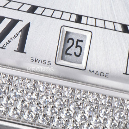 Santos XL 40mm White Dial Diamond - Authentic Movement