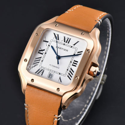 Santos XL 40mm White Dial Orange - Authentic Movement