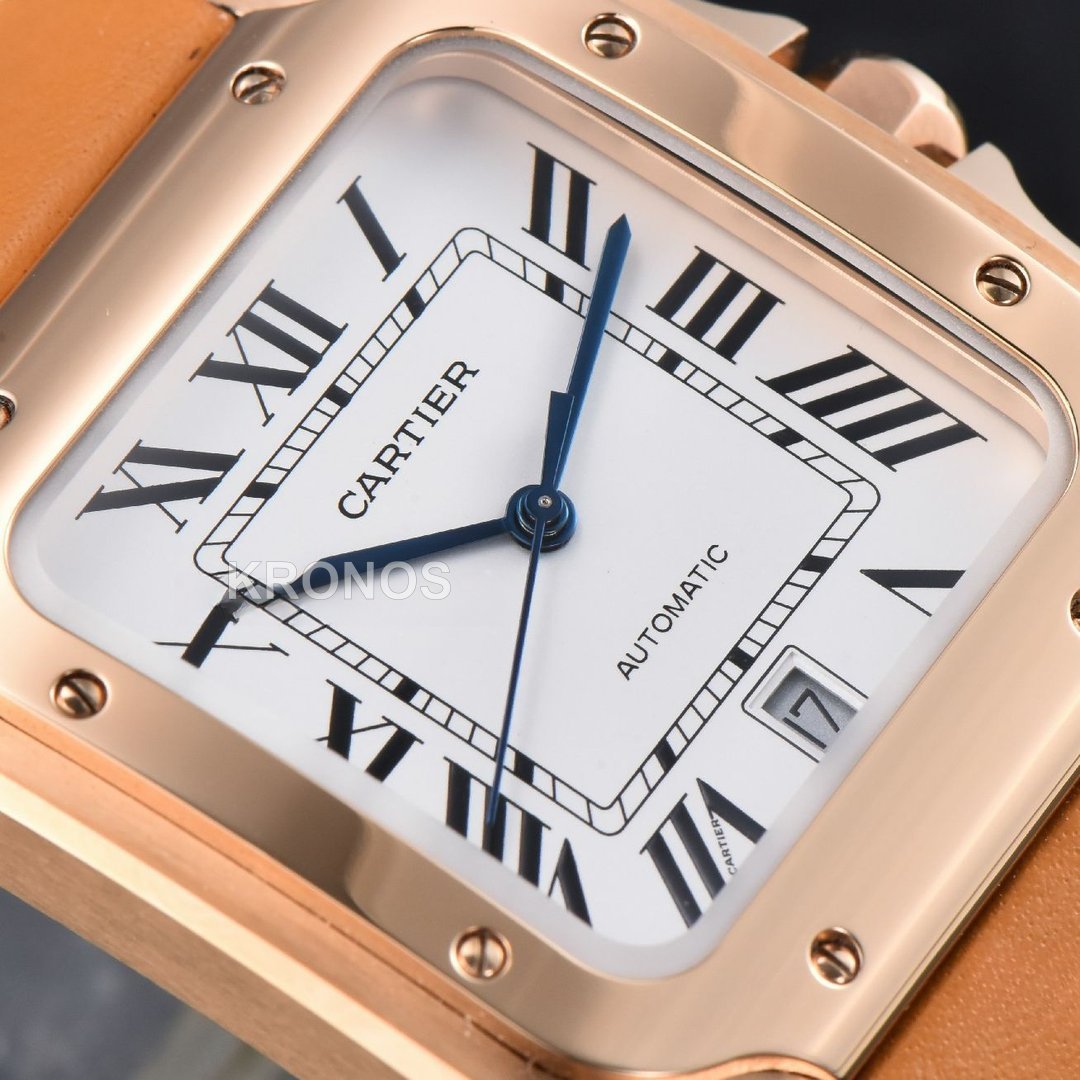 Santos XL 40mm White Dial Orange - Authentic Movement