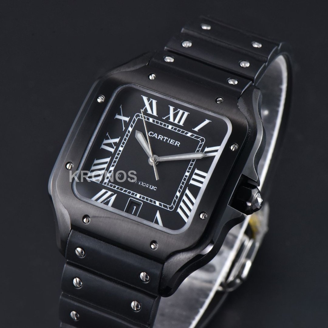 Santos De Cartier Xl 40mm Pvd Af Black Dial Black Miyota - Authentic Movement
