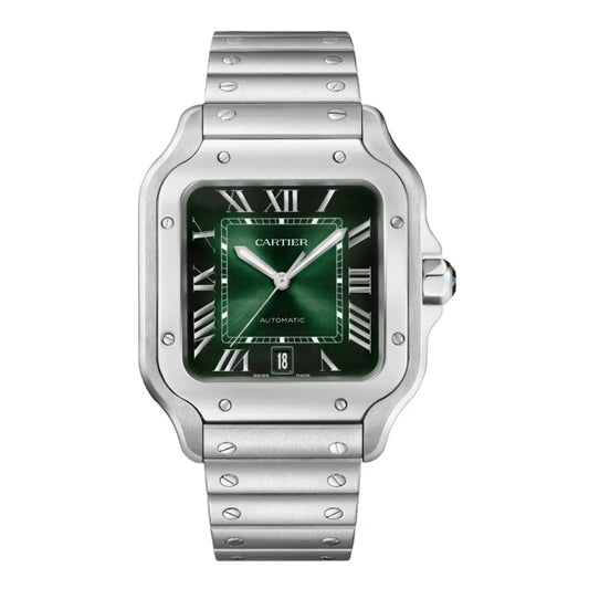 Santos Steel Green Dial reloj de lujo Kronos Relojes vista frontal