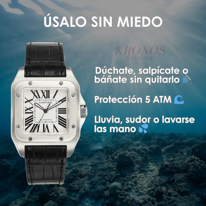 Correa de piel marrón Santos Steel ajustable - Kronos Relojes