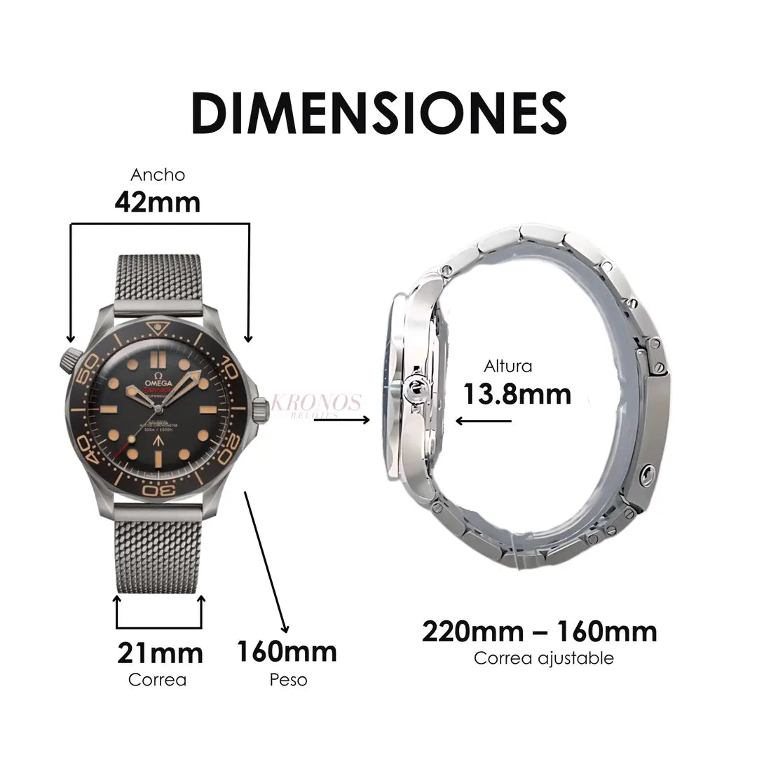 Fondo de caja Seamaster Diver Kronos Relojes mecanismo automático auténtico
