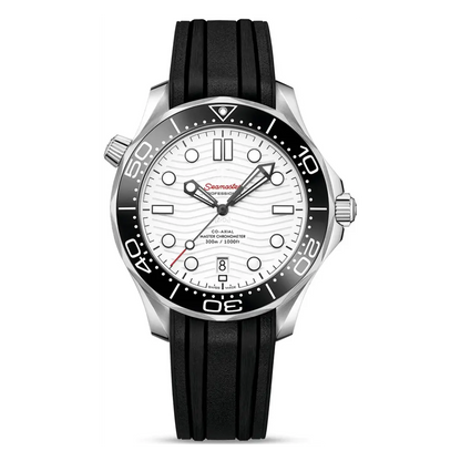 Seamaster Diver 300M acero esfera blanca correa goma - Kronos Relojes
