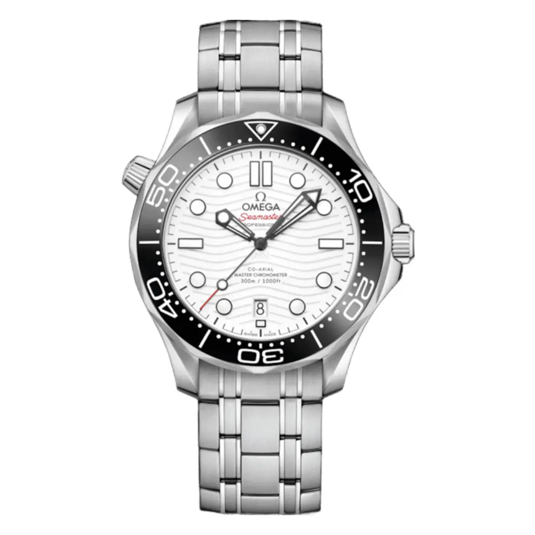 Seamaster Diver 300M Steel White Dial frente completo Kronos Relojes