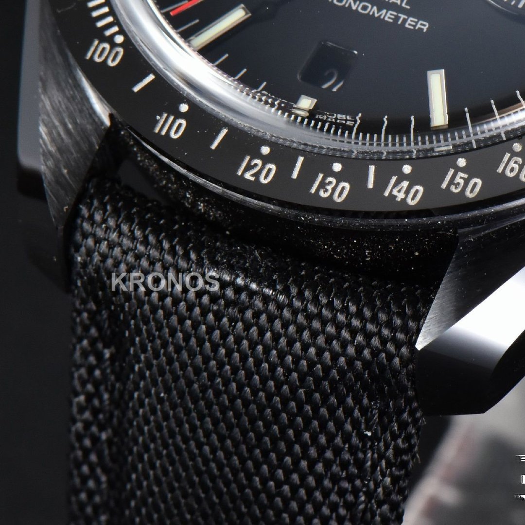 Speedmaster ‘dark Side Of The Moon’ Real Ceramic Omf 44mm Black Dial Nylon Strap - Authentic Movement