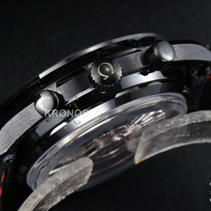Speedmaster ‘dark Side Of The Moon’ Real Ceramic Omf 44mm Black Dial Nylon Strap - Authentic Movement