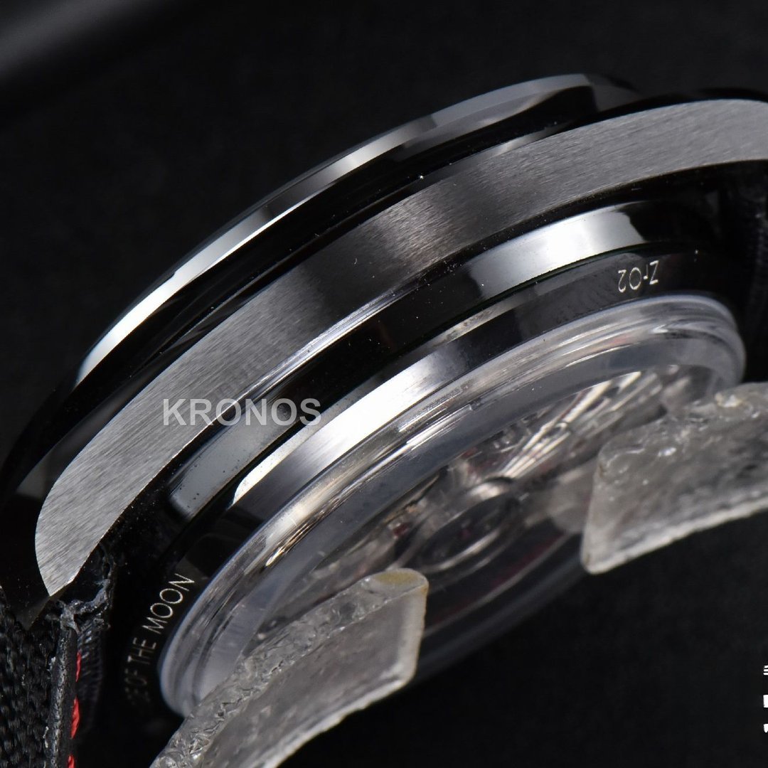 Speedmaster ‘dark Side Of The Moon’ Real Ceramic Omf 44mm Black Dial Nylon Strap - Authentic Movement