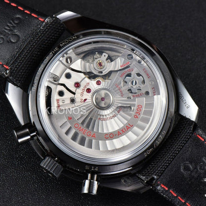 Speedmaster ‘dark Side Of The Moon’ Real Ceramic Omf 44mm Black Dial Nylon Strap - Authentic Movement