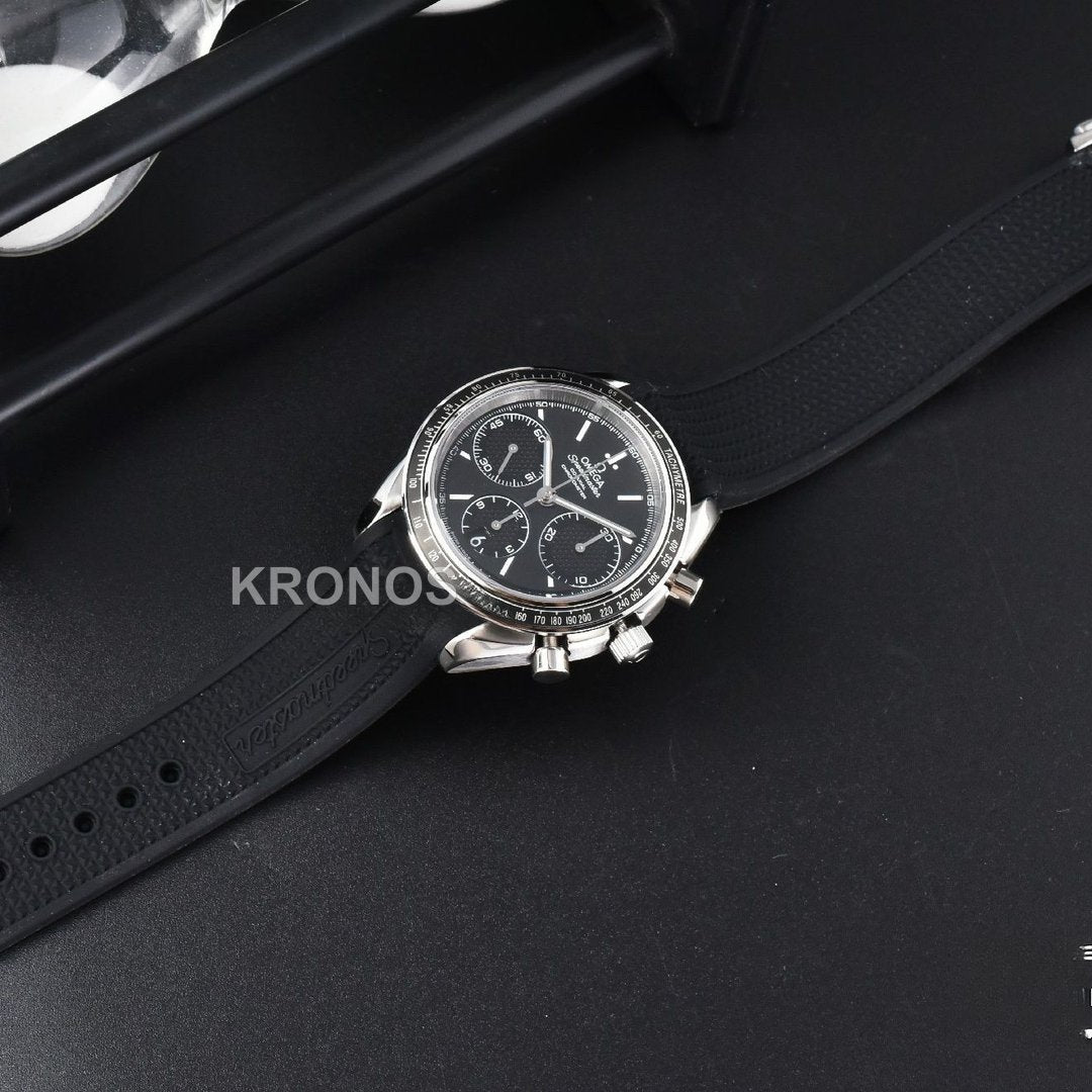 Speedmaster Racing Master 40mm Black Dial Black - Authentic Movement