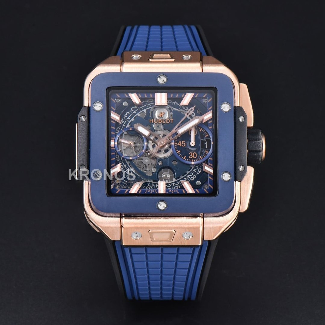 Square Bang Unico 42mm Blue Bzel Blue Skeleton Dial Blue A1280 - Authentic Movement