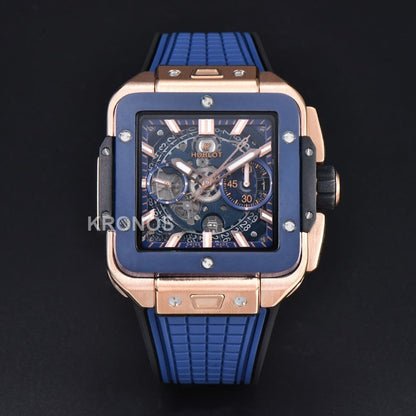 Square Bang Unico 42mm Blue Bzel Blue Skeleton Dial Blue A1280 - Authentic Movement