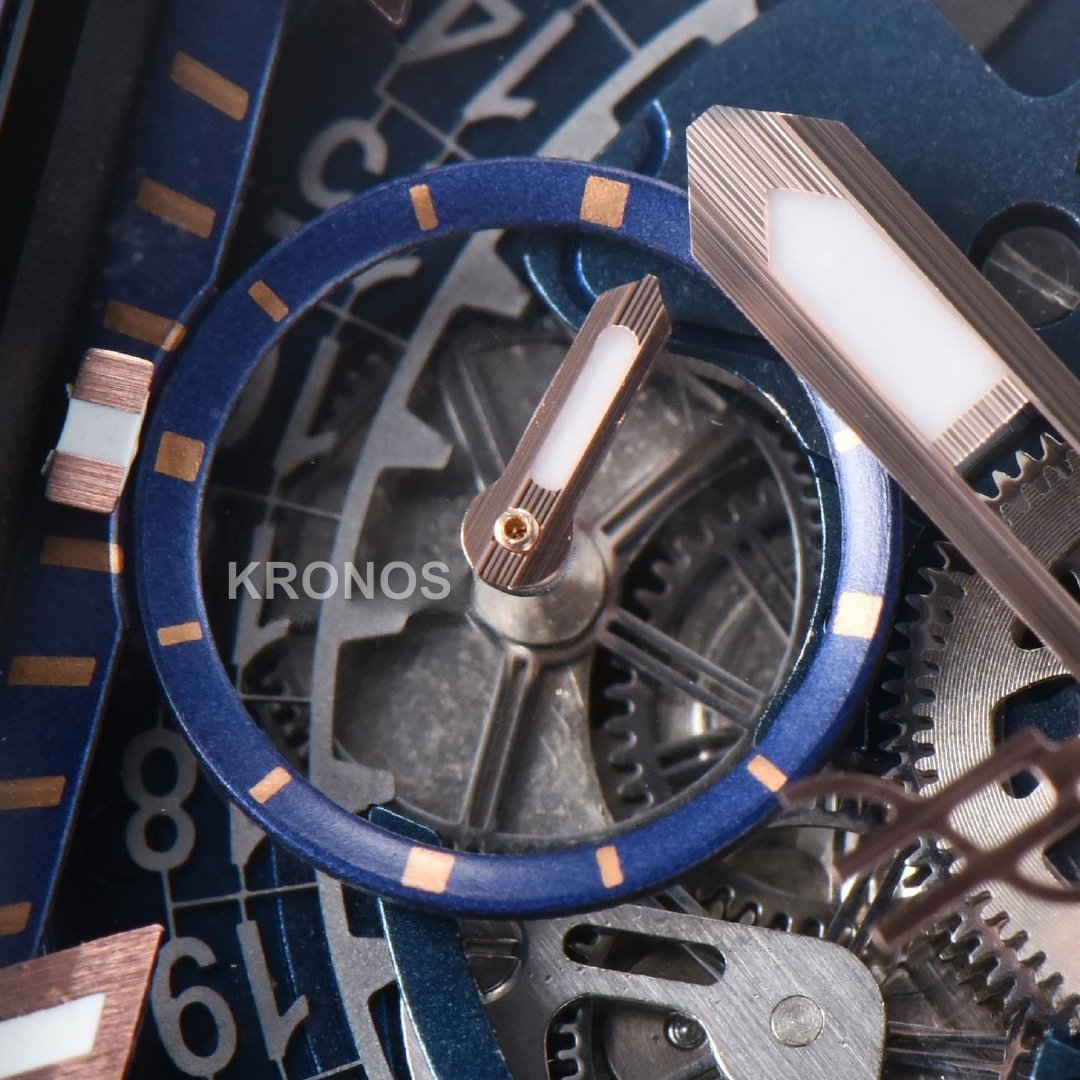 Square Bang Unico 42mm Blue Bzel Blue Skeleton Dial Blue A1280 - Authentic Movement