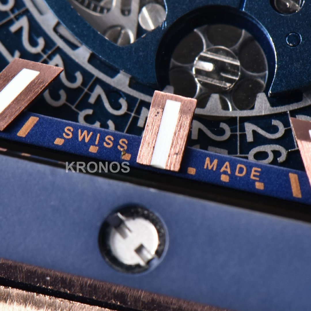 Square Bang Unico 42mm Blue Bzel Blue Skeleton Dial Blue A1280 - Authentic Movement