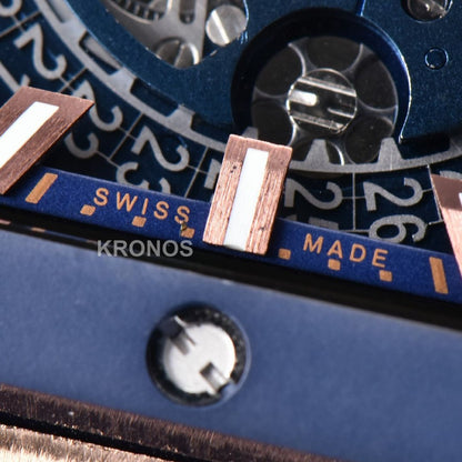 Square Bang Unico 42mm Blue Bzel Blue Skeleton Dial Blue A1280 - Authentic Movement
