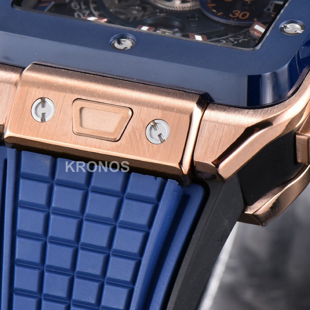Square Bang Unico 42mm Blue Bzel Blue Skeleton Dial Blue A1280 - Authentic Movement