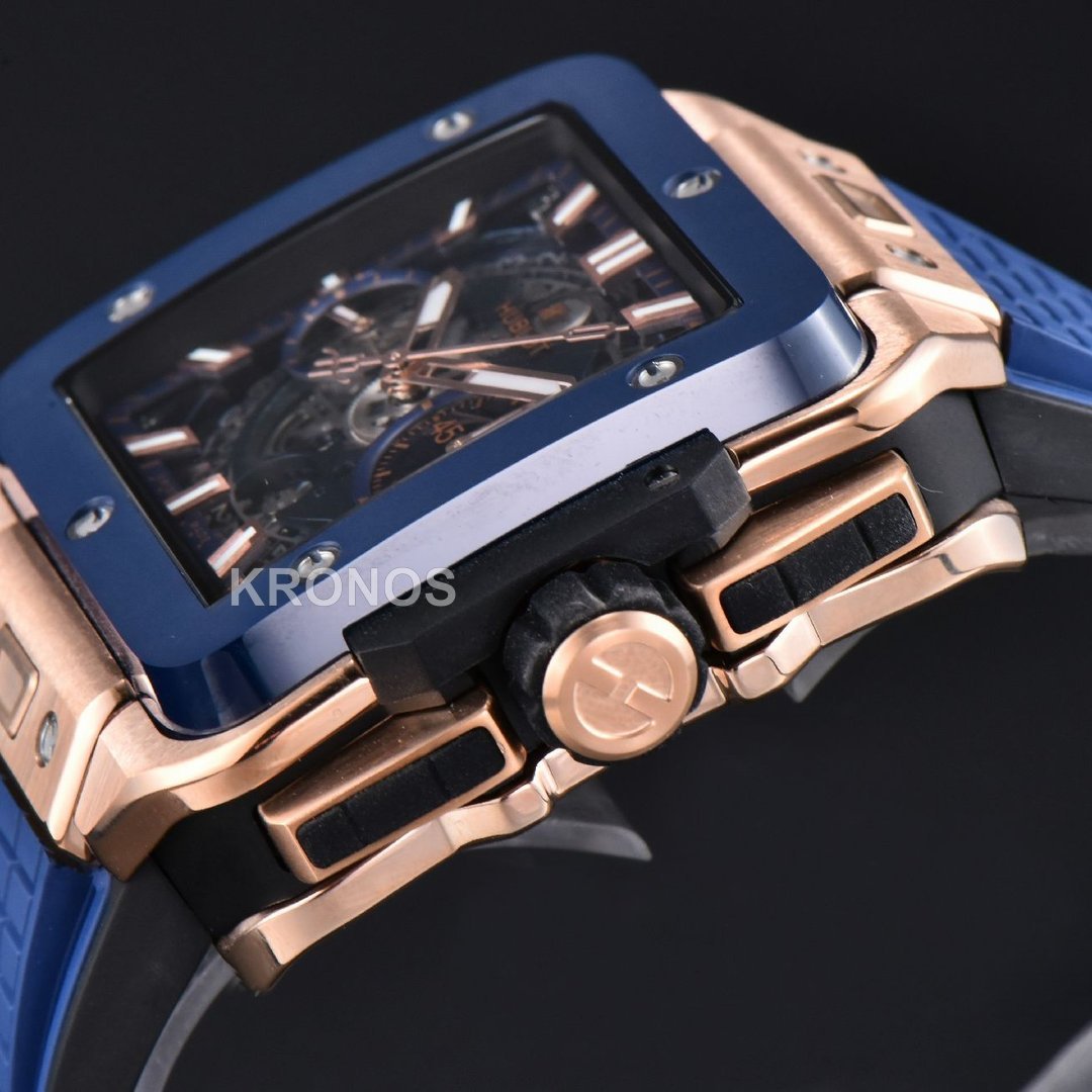 Square Bang Unico 42mm Blue Bzel Blue Skeleton Dial Blue A1280 - Authentic Movement