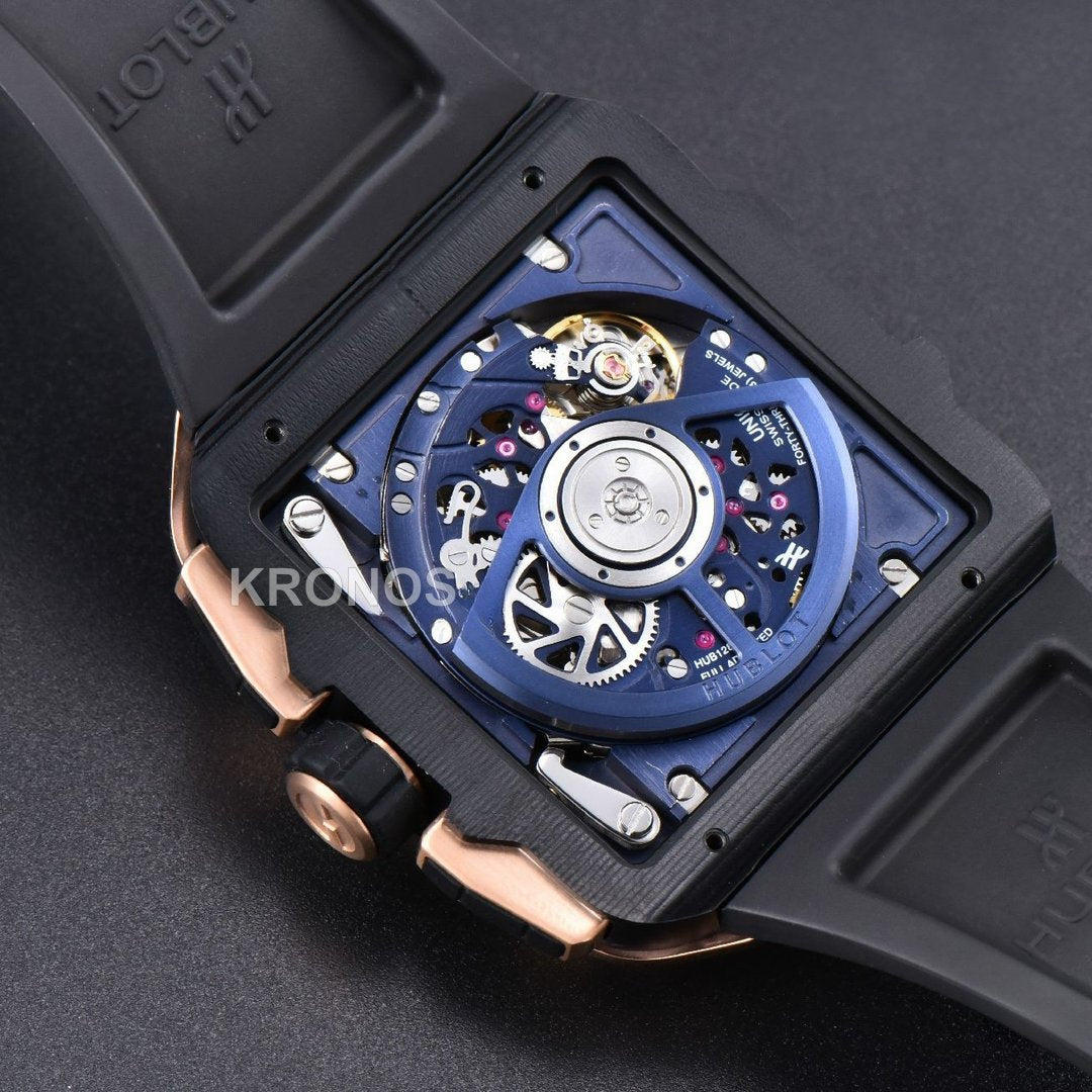Square Bang Unico 42mm Blue Bzel Blue Skeleton Dial Blue A1280 - Authentic Movement