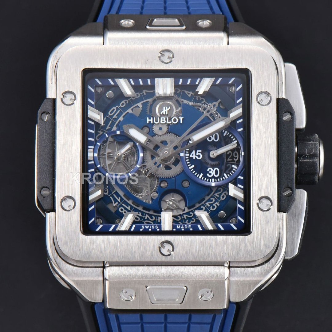 Square Bang Unico 42mm Titanium 1 Blue Skeleton Dial Blue A1280 - Authentic Movement